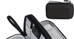 FYY Travel Cable Organizer Pouch Electronic Accessories Carry Case Portable Waterproof Double Layers All-in-One Storage Bag for Cord, Charger, Phone, Earphone Black