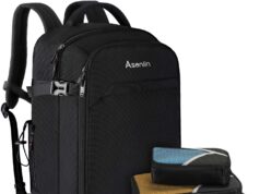 Asenlin 40L Travel Backpack for Women Men,17 Inch Laptop Backpack Flight Approved Luggage Carry On Water Resistant Computer Backpack for Weekender Overnight Large Daypack Black