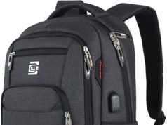 Laptop Backpack,Business Travel Anti Theft Slim Durable Laptops Backpack with USB Charging Port,Water Resistant College Computer Bag for Women & Men Fits 15.6 Inch Laptop and Notebook – Black