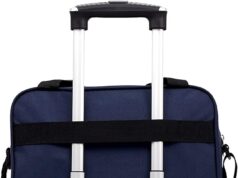 Wrangler Smart Luggage Cup Holder and USB Port, Navy Blue, 2 Piece Set