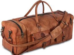 KPL Large 32 inch duffel bags for men holdall leather travel bag overnight gym sports weekend bag