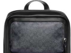 COACH Men’s Signature Gotham Backpack, Charcoal/Black, Standard