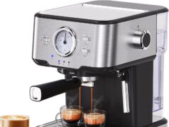 Gevi Espresso Machine High Pressure,Compact Super Automatic Espresso Machines with Milk Frother Steam Wand,Cappuccino,Latte Maker for Home,Espresso Maker, Gift for Coffee Lover, Dad or Mom