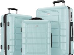 SHOWKOO Luggage Sets Expandable PC+ABS Durable Suitcase Double Wheels TSA Lock Mint Green