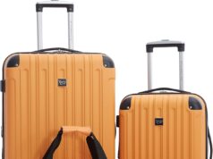 Travelers Club Midtown Hardside Luggage Travel, Butterscotch, 4-Piece Set