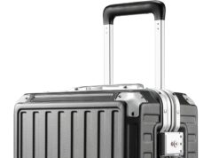 LUGGEX Zipperless Luggage with Spinner Wheels – Polycarbonate Aluminum Hard Shell Suitcase, Carry-On 20-Inch, Black