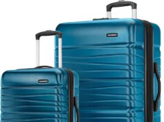 Samsonite Evolve Se Hardside Expandable Luggage with Double Spinner Wheels, Caribbean Blue, 2PC Set (CO/L)