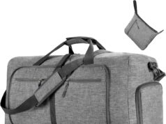 Vomgomfom Travel Duffle Bag for Men, 65L 85L 115L Foldable Travel Duffel Bag with Shoes Compartment Overnight Bag for Men Women