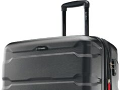 Samsonite Omni PC Hardside Expandable Luggage with Spinner Wheels, Checked-Large 28-Inch, Black, 68310-1041
