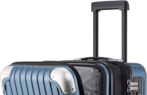 LEVEL8 Grace Expandable Carry On Luggage Airline Approved, 20 Inch Hardside Carry On Suitcase with Wheels, Travel Harshell Spinner Small Luggage with Tsa Lock, Blue, 20-Inch Carry-On