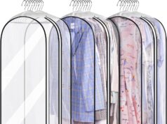 MISSLO 10″ Gusseted All Clear Garment Bags , 40″ Suit Bags for Closet Storage Hanging Clothes, Shirts, Coats, Dresses, 3 Packs