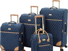 LONDON FOG Queensbury With Lightweight, Expandable, Telescoping Handles, Navy, 4 Piece