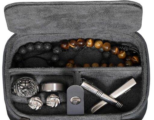 ROTHWELL 2 Watch Travel Case Storage Organizer for 2 Watches | Watch Case for Men and Women | Tough Portable Protection w/Zipper Fits All Wristwatches & Smart Watches Up to 50mm (Carbon)