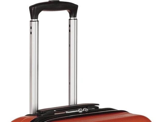 Amazon Basics Expandable Hardside Carry-On Luggage, Suitcase with Wheels, 21-Inch Spinner with Four Spinner Wheels and Scratch-Resistant Surface, Orange