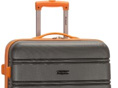 Rockland Melbourne Hardside Expandable Spinner Wheel Luggage, Charcoal, Checked Large 28″