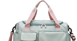 Small Gym Bag for Women, Travel Duffle Bag Carry On Weekender Bag with Shoe Compartment