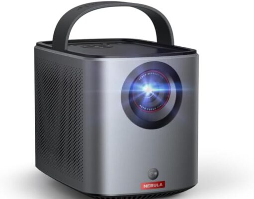 NEBULA Mars 3 Air GTV Projector – Netflix Officially Licensed, 400 ANSI-Lumen Brightness, Native 1080P, Dolby Digital Sound,150-Inch Picture, Built-In Battery for 2.5 Hours of Playtime Anywhere.