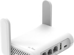 GL.iNet GL-SFT1200 (Opal) Secure Travel WiFi Router, AC1200 Dual Band Gigabit Ethernet Wireless Network, IPv6 USB 2.0 MU-MIMO DDR3, 128MB Ram Repeater Bridge Access Point Mode, Router for Public Use