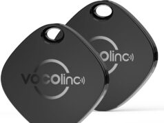VOCOlinc Air Tags-2 Pack, Item Finders Tracker Work with Apple Find My APP (iOS Only, Not for Android), Smart Bluetooth Locator for Keys, Luggage Suitcases, Bags Wallets, Backpack, Replaceable Battery