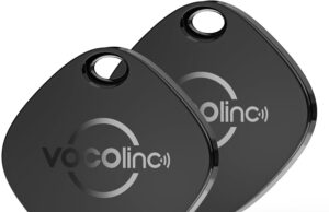 VOCOlinc Air Tags-2 Pack, Item Finders Tracker Work with Apple Find My APP (iOS Only, Not for Android), Smart Bluetooth Locator for Keys, Luggage Suitcases, Bags Wallets, Backpack, Replaceable Battery