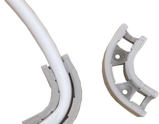 4 Piece Fits 3/8” RO Water Line Tubing 90 Degree Bend Elbow Conduit with Matching Screws, Gray, ROWT-C48-G