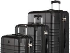 SwissGear Pro Expandable Lightweight Spinner with TSA Lock, Black Sonic, 3-Piece Set