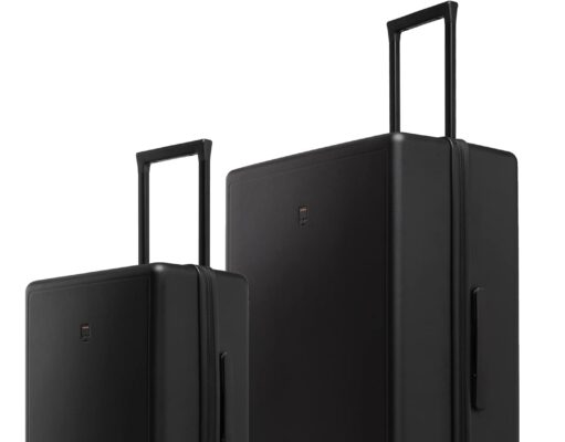 LEVEL8 Luggage Sets 2 Piece, 20/28 inch Hardshell Suitcases Sets, Lightweight Luminous Textured Hardside with Spinner Wheels, Tsa Lock, 2-Piece Set (20/28), Black