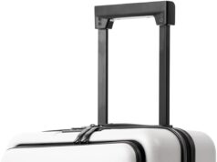 Coolife Luggage Suitcase Piece Carry On ABS+PC Spinner Trolley with pocket Compartment(White, 20in(carry on))