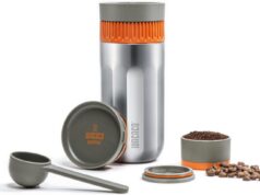 WACACO Pipamoka Portable Coffee Maker, Coffee brewer, All-in-one Vacuum Pressured,Insulated Travel Mug, Hand Powered and Filter Pressure Brewer, Stainless Steel Thermo Cup, 10 fl oz