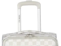 Steve Madden Designer Luggage Collection – Lightweight Softside Expandable Suitcase for Men & Women – Durable 20 Inch Carry On Bag with 4-Rolling Spinner Wheels (Chalet Light Grey, 20in)