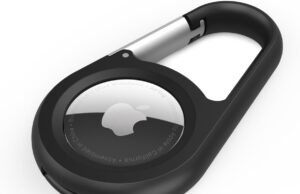 Belkin Apple AirTag Secure Holder with Carabiner – Durable Scratch Resistant Case With Open Face & Raised Edges – Protective AirTag Keychain Accessory For Keys, Pets, Luggage & More – Black