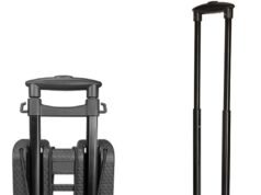 Acroma Folding Luggage Cart with 2 Elastic Ropes, 77 lbs Portable Hand Truck, 2-Wheeled Utility Dolly Cart Ideal for Travel, Moving, Shopping, Office Use and More