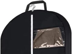 54″ Garment Bags for Travel and Storage, Travel Suit Bags for Men Women with 2 Clear Pockets, Storage bags for Clothes, Suits, Dress, Shirts, Coats (Black)