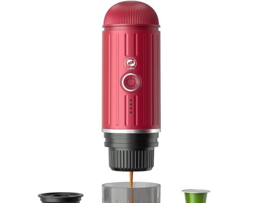 BENFUCHEN Portable Espresso Machine For Travel, USB-C Charging, Self-Heating Electric Espresso Maker, 19 Bar Mini Coffee Maker On the Go For Camping & Hiking For Ground Coffee & NESPRESSOpods, Red