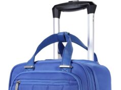 Underseat Carry On Luggage with Wheels, 16-inch Softside Rolling Under Seat Luggage, Lightweight Overnight Carry On Suitcase for Women Men(Blue)