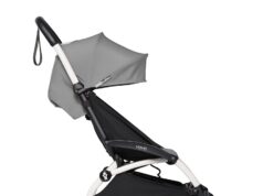 BABYZEN YOYO2 Stroller – Lightweight & Compact – Includes White Frame, Grey Seat Cushion + Matching Canopy – Suitable for Children Up to 48.5 Lbs