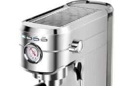 CASABREWS Espresso Machine 20 Bar, Professional Espresso Maker with Milk Frother Steam Wand, Compact Espresso Coffee Machine with 34oz Removable Water Tank for Cappuccino, Latte, Silver