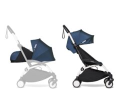 BABYZEN YOYO2 Stroller & 0+ Newborn Pack – Includes White Frame, Air France Blue 6+ Color Pack & Air France Blue 0+ Newborn Pack – Suitable for Children Up to 48.5 Pounds