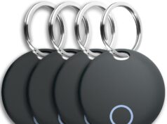 Air Tracker Tags 4 Pack Luggage Tracker Works with Find My (iOS only), Key Tracker, Wallet, Suitcase,Bicycle and More, Replaceable Battery, IP67 Waterproof