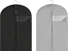 Dress Bags for Gowns Long,60” Garment Bag Suit Bag for Closet Storage and Travel,Set of 2 (Black+Grey)