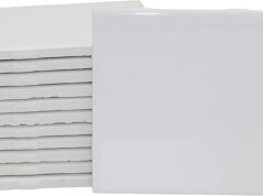 Creative Hobbies 12 Pack of Glossy White Glazed Ceramic Tiles for Alcohol Ink Painting, Decorating, Arts & Crafts, 4.25 x 4.25 Inch Square, Ready-to-Paint Ceramics