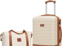 Coolife Suitcase Set 3 Piece Luggage Set Carry On Travel Luggage TSA Lock Spinner Wheels Hardshell Lightweight Luggage Set(White, 3 piece set (DB/TB/20))