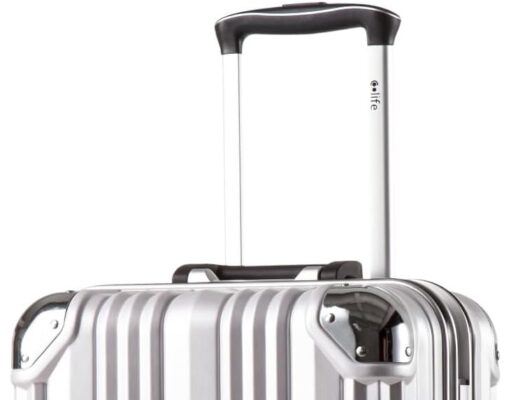 Coolife Luggage Aluminium Frame Suitcase TSA Lock 100% PC 20in 24in 28in (Sliver, L(28in))