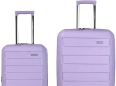 Traveler’s Choice Pagosa Indestructible Hardshell Expandable Spinner Luggage, Lavender, 2 Piece Set