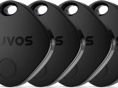 ATUVOS Luggage Air Tracker Tags-4 Pack, Bluetooth GPS Tracker Smart Tag Works with Apple Find My (iOS Only), IP67 Waterproof, Replaceable Battery, Key Finder Locator Track Your Luggage, Suitcases, Bag