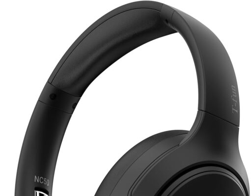 T-fun NC50 Hybrid Active Noise Cancelling Headphones Wireless Bluetooth 5.3, Foldable Over Ear Headphones, Custom EQ via App, 65 Hours Playtime, Low Latency Game Mode, Multipoint Connection
