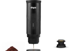 drips Portable Electric Espresso Machine with 3-4 Minute Self-Heating, 20 Bar Mini Coffee Maker Compatible with NS Capsule & Ground Coffee for Camping, Travel, Hiking, Office (Matte Black)