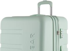 SwissGear 7366 Hardside Expandable Luggage with Spinner Wheels, Clearly Aqua, Checked-Large 27-Inch