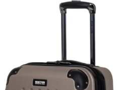 Kenneth Cole REACTION Renegade Luggage Expandable 8-Wheel Spinner Lightweight Hardside Suitcase, Champagne, 20-Inch Carry On