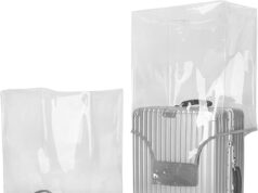 Luggage Protector Covers Thickened suitcase protective cover Clear PVC Trunk Lid Protector (24”(22.44”H x 17.32”L x 10.23”W))